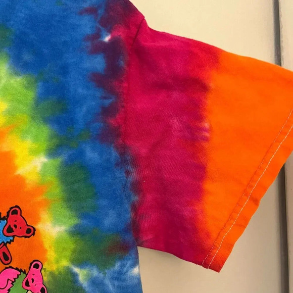 Colortone Mens Multicolor Tie Dye T Shirt M Short Sleeve Bears Hippie Grateful - Picture 3 of 8